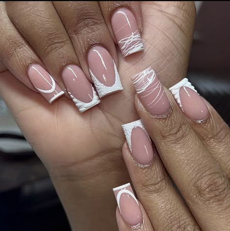 Tip Nail Designs, French Tip Nail Designs, Nails Coffin Short, Girly Acrylic, Nail Tutorial, Girly Acrylic Nails, French Tip Acrylic Nails, Acrylic Nails Designs, French Acrylic Nails