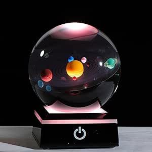 3d Solar System, Planet Lamp, Planet Model, Astronomy Gifts, Space Gifts, Crystal Making, Solar System Model, Science Astronomy, Colorful Lighting