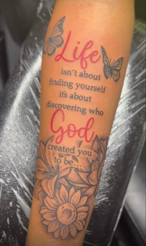 Cute Thigh Tattoos, Arm Sleeve Tattoos For Women, Inspiring Tattoos, Cute Simple Tattoos, Women Half Sleeve, Cross Tattoos For Women, Meaningful Tattoo Quotes, Hand Tattoos For Girls, Cute Hand Tattoos