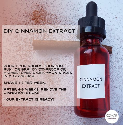 Extract Recipes, Diy Extracts, Homemade Extracts, Make Vanilla Extract, Vanilla Extract Recipe, Cinnamon Extract, Diy Cinnamon, Rum Extract, Homemade Vanilla Extract