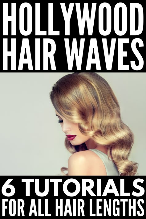 6 Hollywood Waves Tutorials for All Hair Lengths | If you want to know how to do classic vintage waves on your own hair, these tips and tutorials are for you! Whether you have short, medium, or long hair, retro waves are the perfect way to add a little glamour to your look. If you're looking for wedding hairstyles for the bride (or bridal party), need an easy 'do for a formal event, or just want to add a little style for a date night, these step-by-step tutorials are for you!