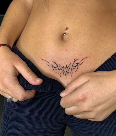 Small Waist Tattoos, Tattoo Ideas Stomach, Lower Stomach Tattoos For Women, Lower Belly Tattoo, Cyberciligism Tattoo, Lower Belly Tattoos, Tattoo After Care, Stomach Tattoo, Waist Tattoos