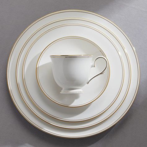 Lenox Federal Gold Bone China 5 Piece Place Setting, Service for 1 & Reviews | Wayfair China Dinnerware Sets, Bone China Dinnerware, Stoneware Dinnerware, Food Storage Containers Organization, Porcelain Dinnerware, One Piece Toilets, Place Setting, China Dinnerware, Classic Pattern