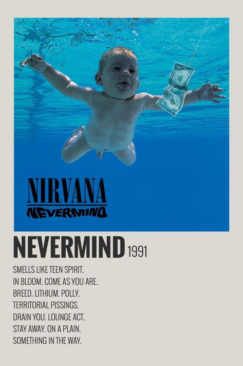 Nirvana Album Cover, Nirvana Album, Nirvana Poster, Nirvana Nevermind, Minimalist Music, Music Poster Ideas, Vintage Music Posters, Film Posters Minimalist, Image Film