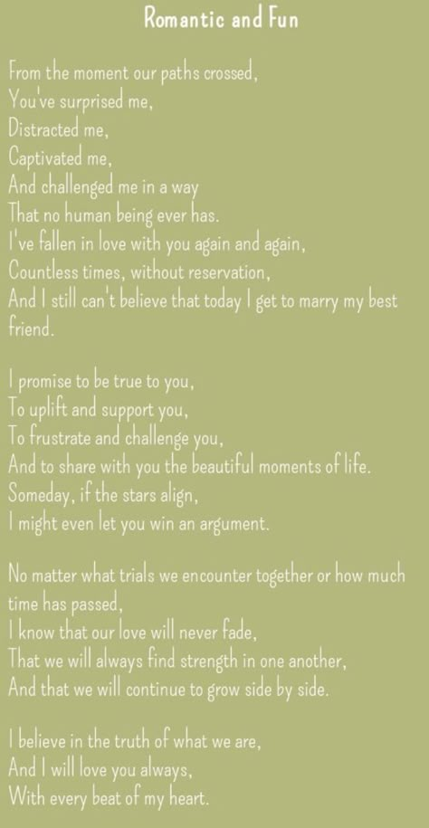 Wedding Vows That Make You Cry, Vows To Husband, Wedding Vows Quotes, Romantic Wedding Vows, Vow Examples, Funny Wedding Vows, Vows Quotes, Best Wedding Vows, Wedding Vows Examples