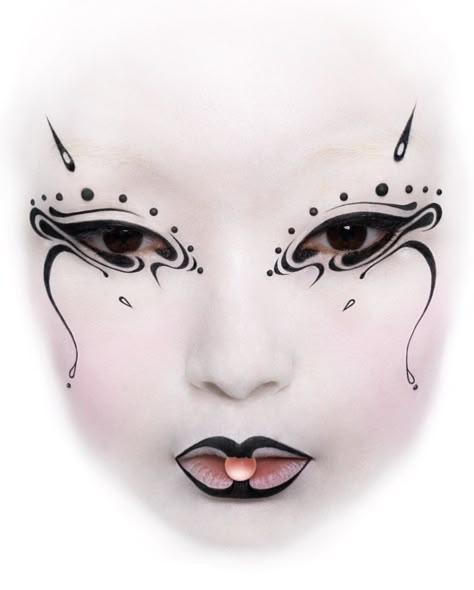 Unique Goth Makeup, Black And White Makeup, Funky Makeup, Drag Make-up, Punk Makeup, Face Art Makeup, Graphic Makeup, Rave Makeup, Swag Makeup