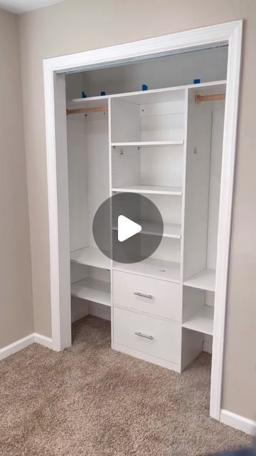 AV Wood Designs on Instagram: "Quick custom closet upgrade…  Dm to inquire..  • • #woodworking #custom #handmade #closetmakeover #closet #closetorganization #closetgoals #closetdesign #diy #closetideas #wooddesign #woodfurniture #homestorage #finewoodworking #wood #melamine #process" Diy Bedroom Wardrobe Ideas, Built Ins For Closet, Diy Closet For Small Bedroom, Diy Closet Organizer Ideas, Building Drawers In Closet, Small Closet Upgrade Diy, Cheap Master Closet Ideas, Small Walkin Wardrobe Design, Remodel Small Closet