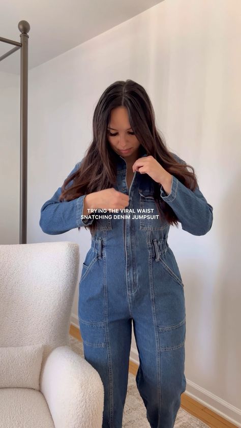 Women's Long Sleeve Denim Jumpsuit … curated on LTK Denim Jumpsuit Outfit Black Women, Denim Jumpsuit Outfit Winter, Jumpsuit Outfit Winter, Jumpsuit Outfit Black, Denim Jumpsuit Outfit, Long Sleeve Denim Jumpsuit, Jumper Suit, Haircut 2023, Baddie Tips