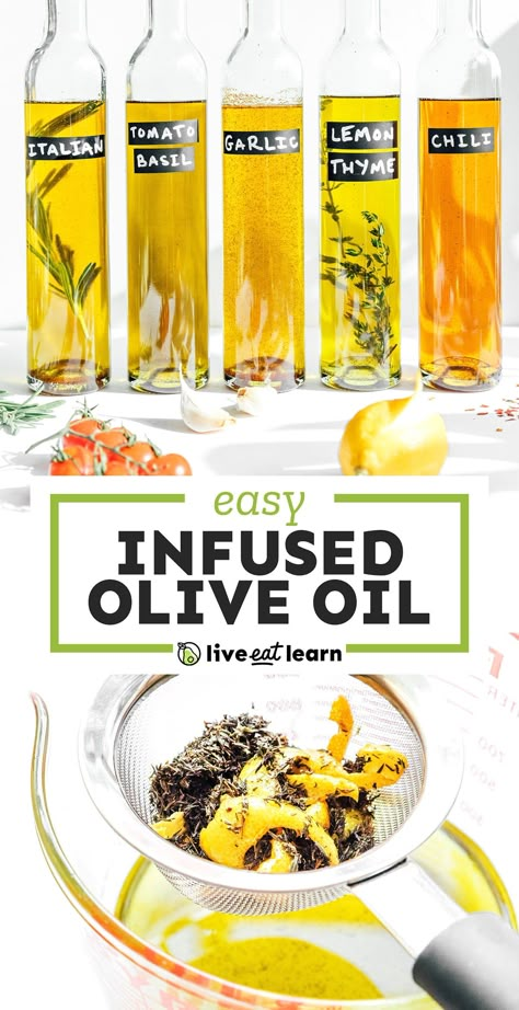 Infused Oil Recipes, Herb Infused Olive Oil, Gift Idea Aesthetic, Gift Ideas Aesthetic, Garlic Infused Olive Oil, Basil Olive Oil, Flavored Olive Oil, Gifts Aesthetic, Olive Oil Recipes