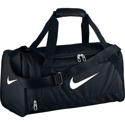 Nike Brasilia 6 Duffel Bag Black/White Size X-Small Nike Sports Bag, Nike Gym Bag, Nike Duffle Bag, Mochila Nike, Small Duffle Bag, Sport Nike, Nike Bags, Nike Outlet, Duffel Bags