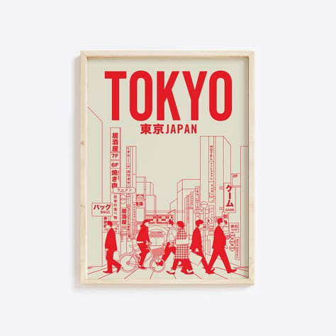 Tokyo Poster, Tokyo Print, Japan Wall Art, Japanese Pop Art, Prints Illustration, Japanese Home Decor, Home Decor Retro, Japanese Wall Art, Japanese Home