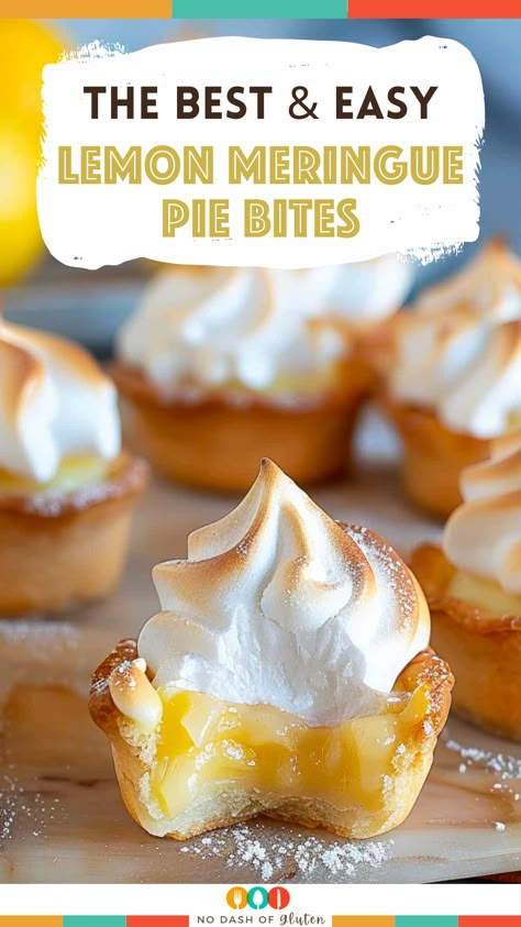 Lemon Meringue Recipe, Fluffy Meringue, Lemon Meringue Pie Easy, Lemon Meringue Tart, Cookie Cups Recipe, Lemon Pie Filling, Meringue Pie Recipes, Meringue Recipe, Pie Bites