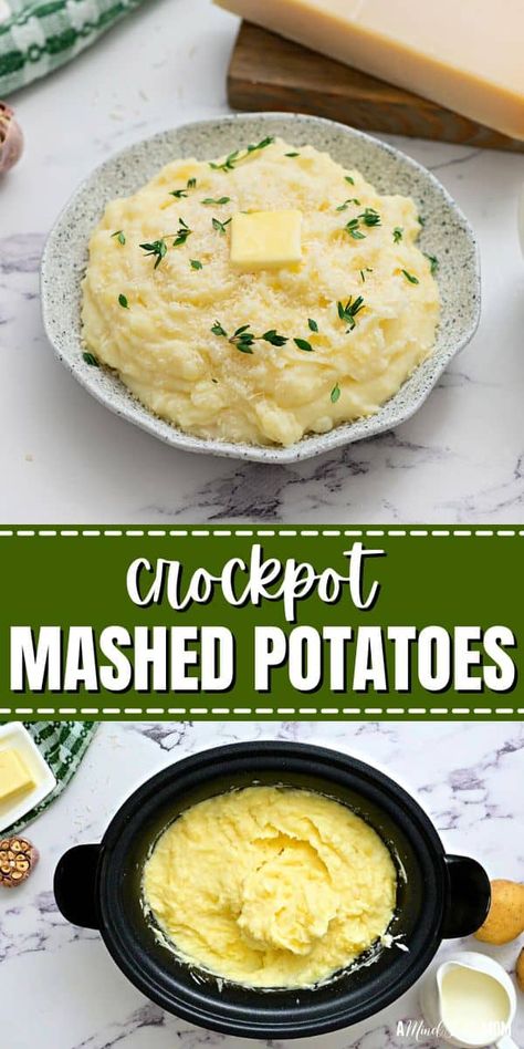 Easy Make-Ahead Crockpot Mashed Potatoes | A Mind "Full" Mom Crock Pot Mashed Potatoes Recipe, Crock Pot Mashed Potatoes, Slow Cooker Mashed Potatoes, Crockpot Mashed Potatoes, Recipe Slow Cooker, Easy Mashed Potatoes, Mashed Potatoes Recipe, Diy Easy Recipes, Making Mashed Potatoes