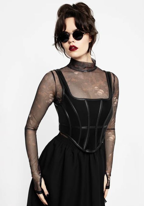 Search: 11 results found for "090224" – Disturbia Corset Top Over Shirt, Leather Panelling, Leather Corset Top, Tailored Jumpsuit, Corset Outfit, Squared Neckline, Body Conscious, Gothic Grunge, Wrap Shirt