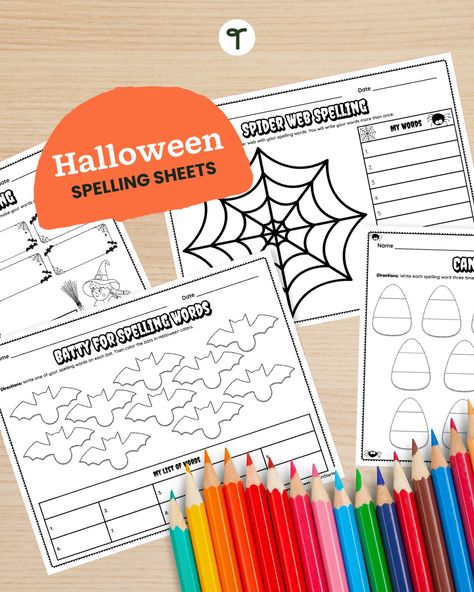 Get ready to brew up some spellbinding homework assignments this October with our printable Halloween-themed Spelling Worksheets! 

Spelling homework doesn’t have to be boring. Make it a bit more fun this October by infusing a little bit of (pumpkin) spice into your Homework Assignments. These printable worksheets are the perfect way to keep your kids spelling, completing their homework, and engaging with text. Punctuation Games, Spelling Practice Worksheets, Holiday Classroom Decorations, Spelling Word Practice, Spelling Homework, Task Cards Free, Kids Activity Ideas, Spelling For Kids, Writing Center Activities