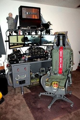 Aviation Desk, Aviation Office, Aviation Room, Flight Simulator Cockpit, Aviation Furniture, Gear Room, Aviation Theme, Ejection Seat, Game Setup