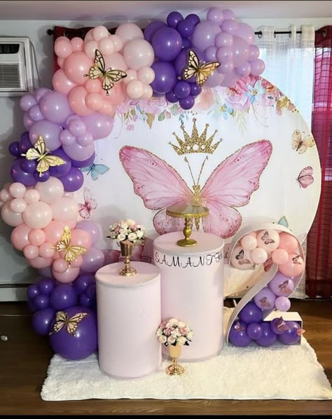 Butterfly Bday Decoration, Butterfly Birthday Balloons, Birthday Decoration Butterfly Theme, Butterfly Theme Birthday Decoration Ideas, Butterfly Theme Decoration Ideas, Butterfly Theme Bday Party, Butterfly Themed Birthday Party Decoration Ideas, Pastel Green Birthday Party Decorations, Butterfly Party Decorations Ideas