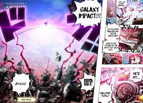 CyborgWorks | COMMISONS OPEN on Twitter: "One Piece 1080 Galaxy Impact colored my me, I made this like 17 hours ago but waited till chapter posts... #OnePiece1080 #OnePiece #GalaxyImpact #Garp " / Twitter Galaxy Impact, One Piece Chapter, Anime Decor, World Baseball Classic, One Piece Comic, Japanese Manga Series, Armor Concept, Anime Tattoos, One Piece Manga