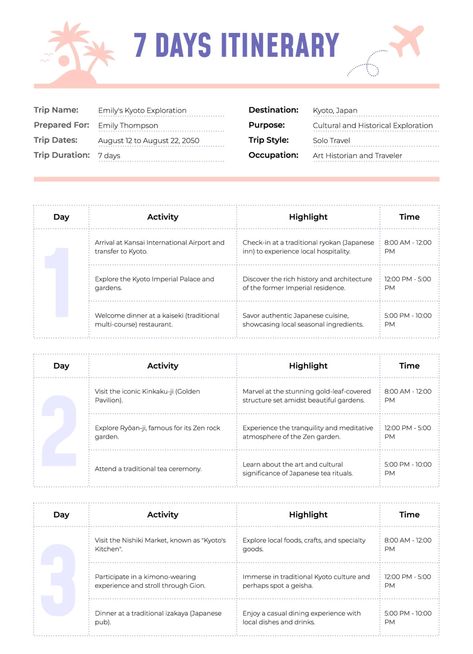 Get Week Itinerary Free Google Docs Template Free Travel Itinerary Template Excel, Trip Planning Template Free, Daily Itinerary Template, Travel Itenary Template, Itinerary Template Free, Trip Planning Template, Google Docs Templates, Travel Itinerary Planner, Travel Planner Template