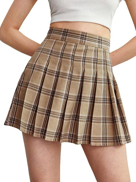 Tartan Pleated Skirt, Cute Christmas Outfits, Plaid Pleated Skirt, Miniskirt Outfits, Plaid Mini Skirt, Plus Size Skirts, Cute Skirts, Pleated Mini Skirt, Casual Fall Outfits