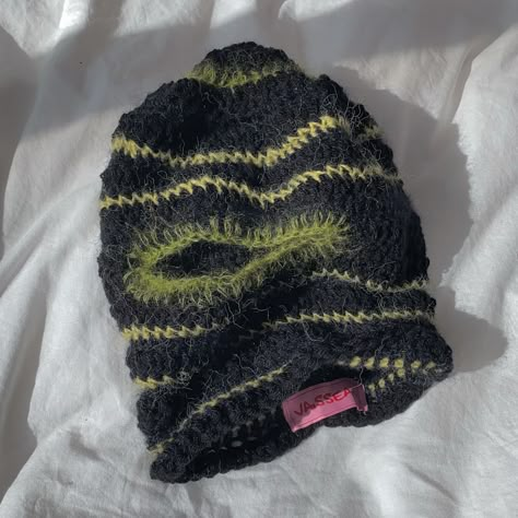 Mohair Crochet Hat, Crochet Baclava, Mohair Balaclava, Balaclava Design, Bonnet En Crochet, Beanie Ideas, Mohair Crochet, Balaclava Crochet, Mohair Hat