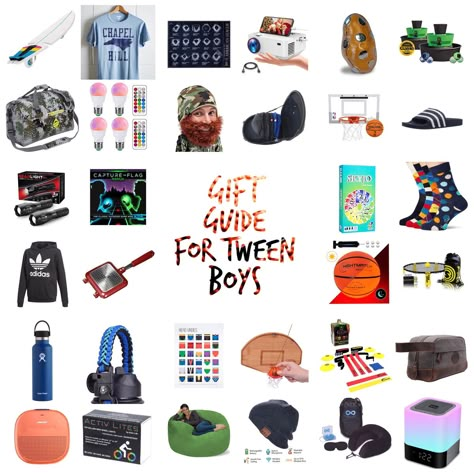 Here it is, Tween Boy Shoppers. The gift guide you need to shop for the kid who answers Teenager Easter Basket, Teen Boy Easter Basket, Boys Easter Gifts, Christmas Presents For Boys, Stocking Stuffers For Boys, Boys Easter Basket, Presents For Boys, Gifts For Teen Boys