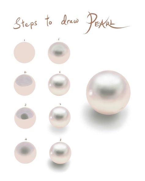 How To Draw A Pearl Step By Step, Pearl Painting Tutorial, Pearl Drawing Tutorial, How To Draw Pearls, Medium Drawings, Pearls Drawing, Small Art Projects, Pearl Drawing, How To Drow