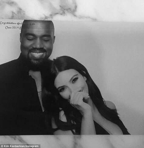 Cute couple: The 38-year-old rapper flashed a rare smile as Kim snuggled up close Kanye And Kim, Kim Kanye, Kim And Kanye, Kim Kardashian West, Kim K, The Kardashians, Kardashian Jenner, K K, Love Love Love