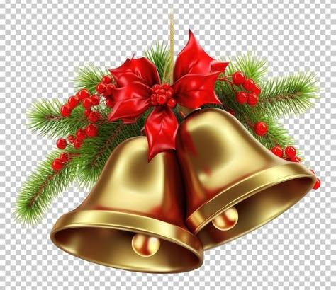 Bell For Christmas, Christmas Decor Background, Christmas Decor Bells, Christmas Design Background, Christmas Png Icons, Christmas Graphics Design, Background For Graphic Design, Christmas Bells Decorations, Christmas White Background