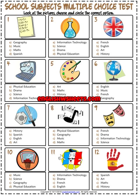 14 ideas de SCHOOL SUBJECTS | actividades de ingles, enseñanza de ...