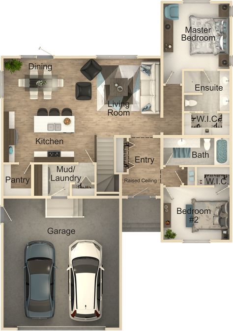 3 Room House Plan, 1700 Sq Ft House Plans, Architectural Photos, Cottage Floor Plans, House Plans Ideas, Cabin Floor Plans, Bungalow Design, Bungalow Style, Inviting Home