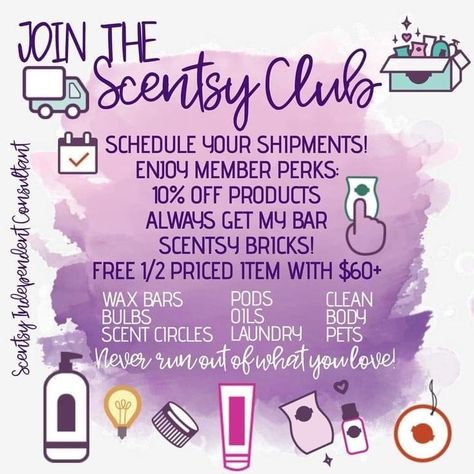 Scentsy Hacks, Scentsy Post Ideas, Scentsy Club, Scentsy Pictures, Scentsy Brick, Scentsy Consultant Business, Scentsy Flyers, Scentsy Posts, Scentsy Facebook Party