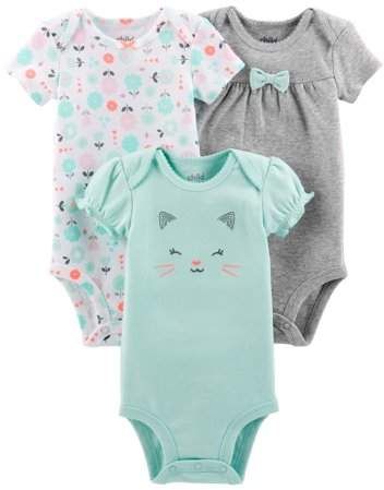 Carters Baby Clothes, Baby Care Essentials, Mint Flowers, Chubby Babies, Baby Girl Shorts, Baby Pajamas, Baby Supplies, Carters Baby, Short Sleeve Bodysuit