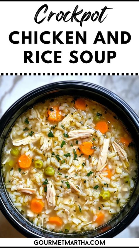 Warm up with this comforting, hearty, and easy-to-make soup! Filled with tender chicken, wholesome rice, and flavorful veggies, this slow-cooked delight is perfect for busy days or cozy nights. Get inspired in the kitchen – grab the recipe now

#crockpotsoup #chickenandricesoup #easysouprecipe #slowcookersoup #comfortfood #chickensouprecipes #mealprepideas #familydinner #heartyrecipes #souplovers Crockpot Soup Meal Prep, Healthy Chicken And Rice Soup Crockpot, Crockpot Soup Chicken And Rice, Chicken Rice Soup Recipes Crockpot, Easy Chicken And Rice Soup Crock Pots, Slow Cooker Chicken And Rice Soup Recipes, Easy Chicken Soup Recipes Crockpot, Easy Soup Recipes Slow Cooker, Easy Crockpot Soup With Chicken