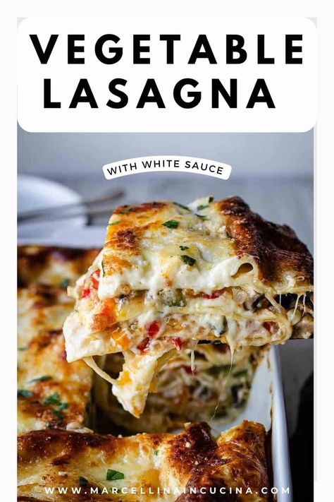 White Sauce Lasagna Vegetarian, Vegetarian Lasagna Recipe Easy, Lasagna Recipe With Vegetables, Best Vegetable Lasagna, Best Veggie Lasagna Recipe, Slow Cooker Veggie Lasagna, Vegetable Lasagne With White Sauce, Tomato Free Lasagna, Best Vegetable Lasagna Recipe