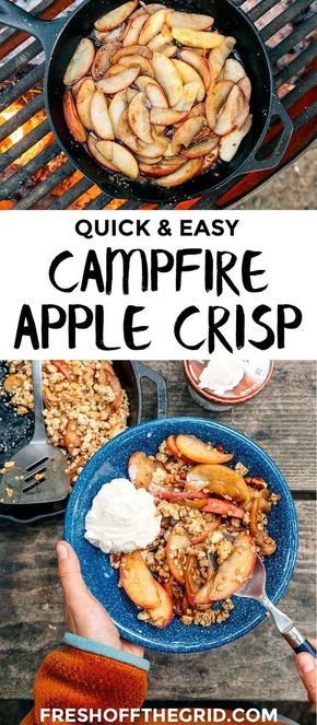 Campfire Apple Crisp, Vegan Camping Food, Camp Meals, Camping Food List, Best Camping Meals, Camping Desserts, Camping Dinners, Easy Camping Meals, Campfire Food