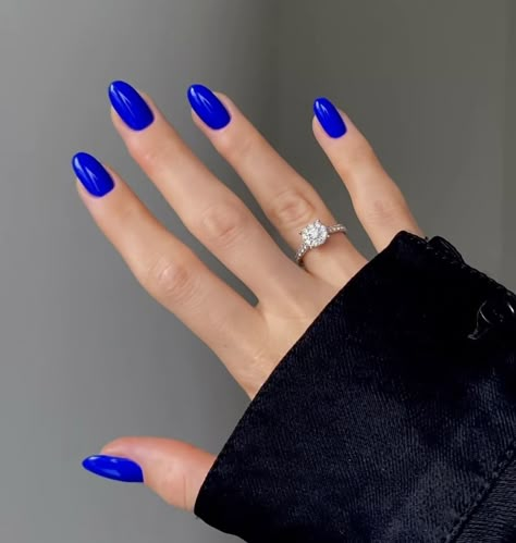 Royal Blue Acrylic Nails Round, Sonic Blue Nails, Lapis Blue Nails, Senior Bored, Blue Gel Nails Short, Royal Blue Oval Nails, Royal Blue Gel Nails Almond, Electric Blue Almond Nails, Vibrant Blue Nails