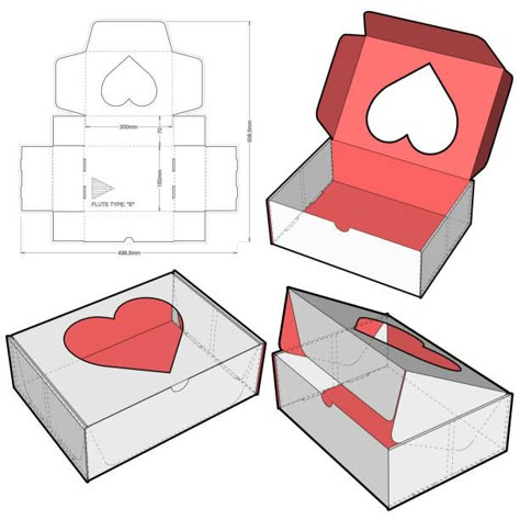 Diy Boite Cadeau, Valentine Gift Boxes, Heart Box Template, Paper Box Tutorial, Heart Shaped Chocolate Box, Candy Box Template, Boxes Craft, Diy Gift Box Template, Geometric Objects