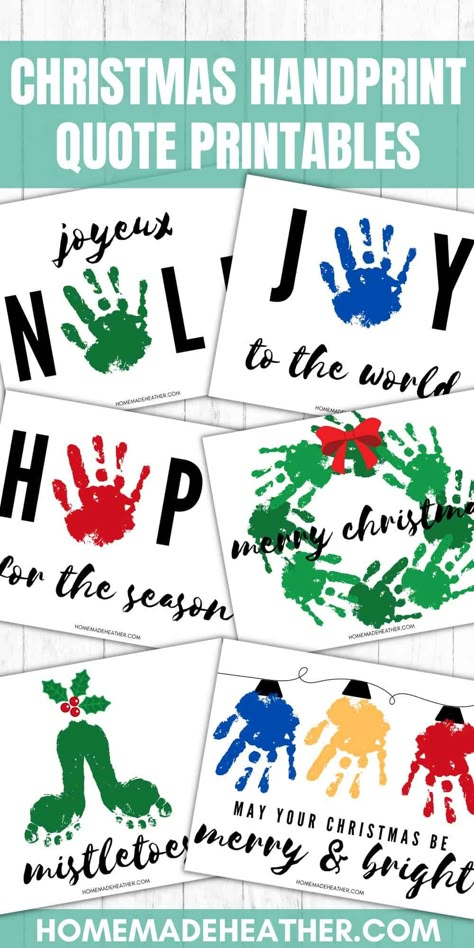 Handprint Art Christmas, Handprint Art Kids, Print Crafts, Christmas Handprint Crafts, Christmas Handprint, Merry Christmas Printable, Handprint Christmas, Cute Craft, Christmas Quote