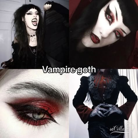 Vampire Goth Makeup, Goth Makeup Looks, Vamp Goth, Types Of Goth, Vampire Clothes, Vampire Makeup, Goth Music, Goth Vampire, Goth Stuff