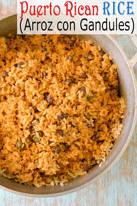 Arroz Con Gandules Rice Cooker, Arroz Con Gandules Recipe, Rice With Pigeon Peas, Puerto Rican Rice, Yellow Rice Recipes, Sofrito Recipe, Puerto Rico Food, Boricua Recipes, Pigeon Peas