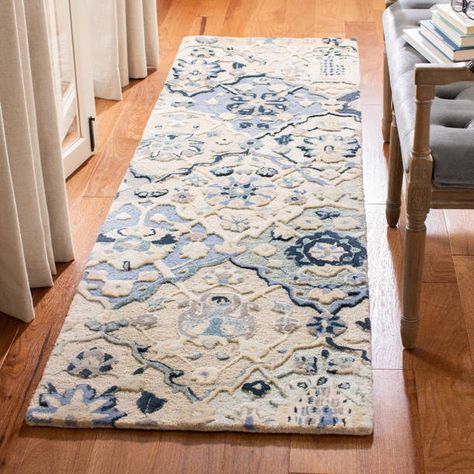 Birch Lane™ Alexander Handmade Wool Blue/Ivory/Beige Rug & Reviews | Wayfair Pacific Homes, Floral Area Rugs, Classic Rugs, Corfu, Blue Area Rug, Stylish Home Decor, Blue Area, Blue Ivory, Online Home Decor Stores