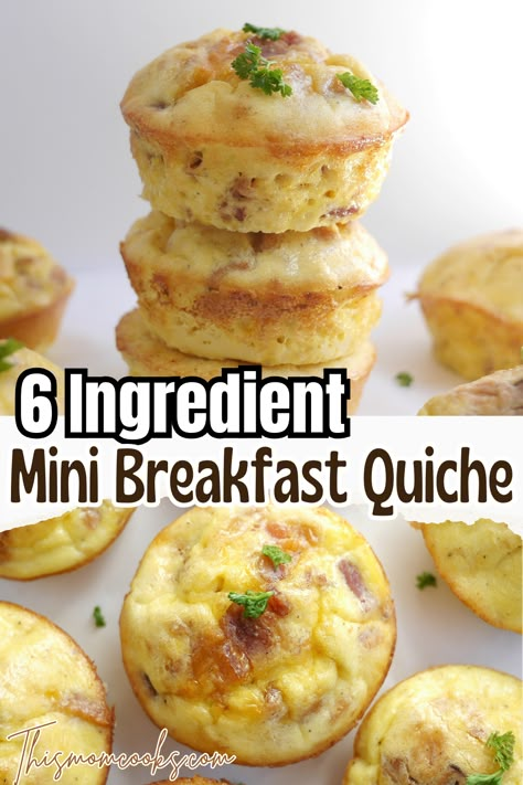 Muffin Tin Crustless Quiche, Miniature Breakfast Quiche, Freezer Mini Quiche, Crustless Quiche Mini Muffins, Crustless Quiche Cups Muffin Recipes, Breakfast Quiche Mini, Breakfast Ideas Easy Quick 3 Ingredients, Mini Muffin Quiche Recipes, Mini Quiche Recipes Easy Crustless