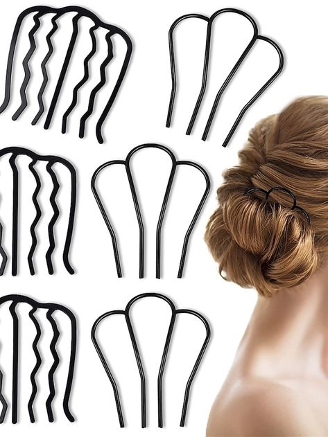 French Hair Comb, Hair Couler, Updo Bun, Hair Black Hair, Classic Updo, Hair Comb Clips, Dyi Gifts, Side Comb, Hair Comb Accessories