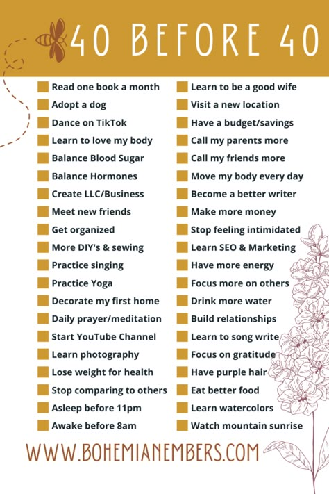 Before Turning 40, 40 Things Before 40, Things To Do In Your 30s, 40 Before 40 List, Goals For Your 30s Life, 20 Things To Do Before 20, 2023 Goals List, Goals Before Turning 40, 40 Before 40