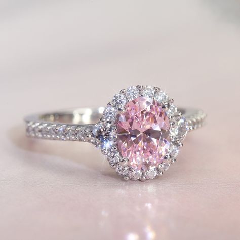 Silver And Pink Wedding Ring, Light Pink Ring, Pink Wedding Rings Diamond, Pink Engagement Ring Vintage, Pink Promise Rings, Pink Rings Engagement, Pink Promise Ring, Pink Engagement Rings, Engagement Rings Pink