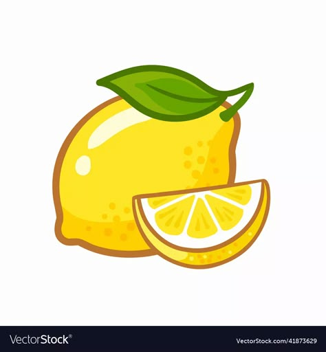 Lemon Pictures Art, Lemon Vector Illustration, Lemon Cartoon Drawing, How To Draw A Lemon, Lemon Cute Drawing, Lemon Animation, Cute Lemon Drawing, Lemon Drawing Simple, Lemons Drawing