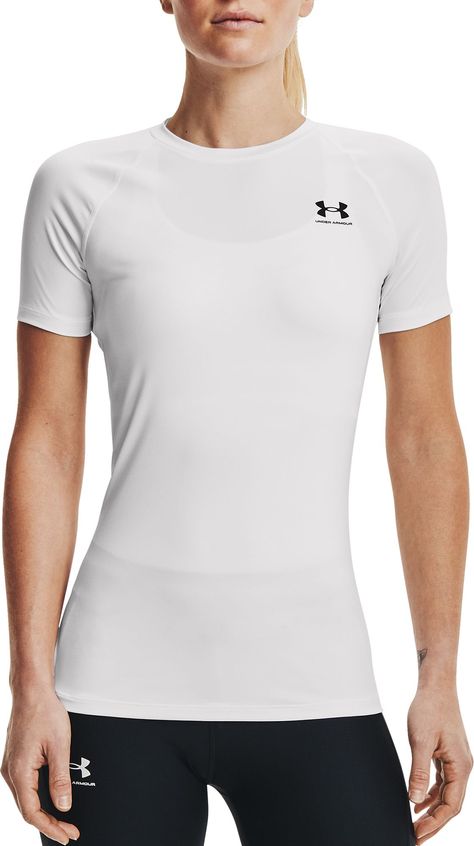 Fit & Design: Compressive fit Crew style Technology: Anti-Odor Additional Details: For backpacking, hiking, running, training Volleyball Shirts, Compression T Shirt, Basketball Clothes, Compression Shirt, Compression Shorts, Under Armour Shirts, Womens Basketball, Athletic Apparel, Under Armour Women