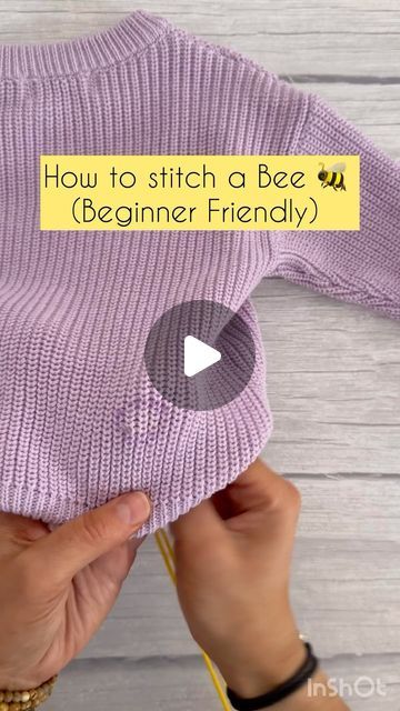 27K views · 2K likes | Hand embroided personalised jumpers - Pixie&Me on Instagram: "A super cute beginner friendly bumblebee to add to your projects!   Our DIY Kits are still in stock and selling fast!!   🐝🐝🐝🐝🐝🐝🐝🐝🐝" Embroidery Jumper Diy, Embroidery On Jumper, Embroidery Baby Sweater, Embroidery Inspo Clothes, Toddler Embroidery Ideas, Embroidery On Sweaters Diy, How To Hand Embroidery, Hand Embroidered Sweatshirt Diy, Embroidery Crewneck Ideas