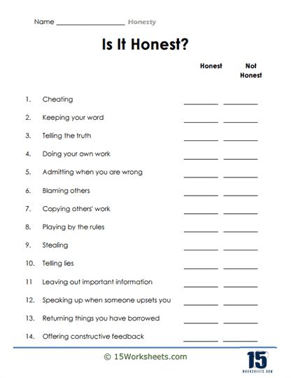 Responsibility Worksheets For Kids, Honesty Worksheets Free Printable, Lying Worksheets For Kids, Honesty Worksheets For Kids, Self Advocacy Activities For Kids, Positivity Worksheets, Honesty Worksheet, Honesty Activities For Kids, Behavior Worksheets For Kids